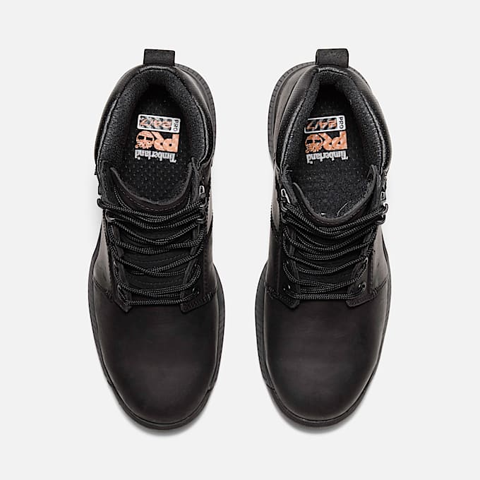 Mens Timberland PRO Montauk 6 Steel Toe Work Boot TBL Black FullGrain ALT2