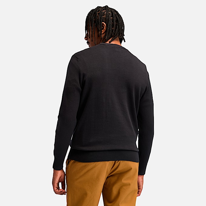 Mens Johns River Cotton Crewneck Sweater TBL Black ALT9