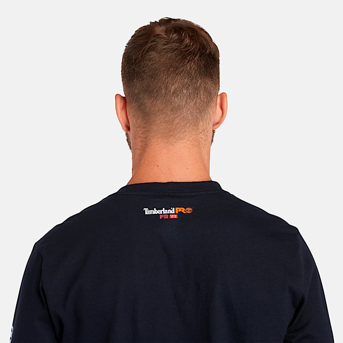 Mens Timberland PRO Cotton Core FlameResistant LongSleeve TShirt TBL Navy ALT3