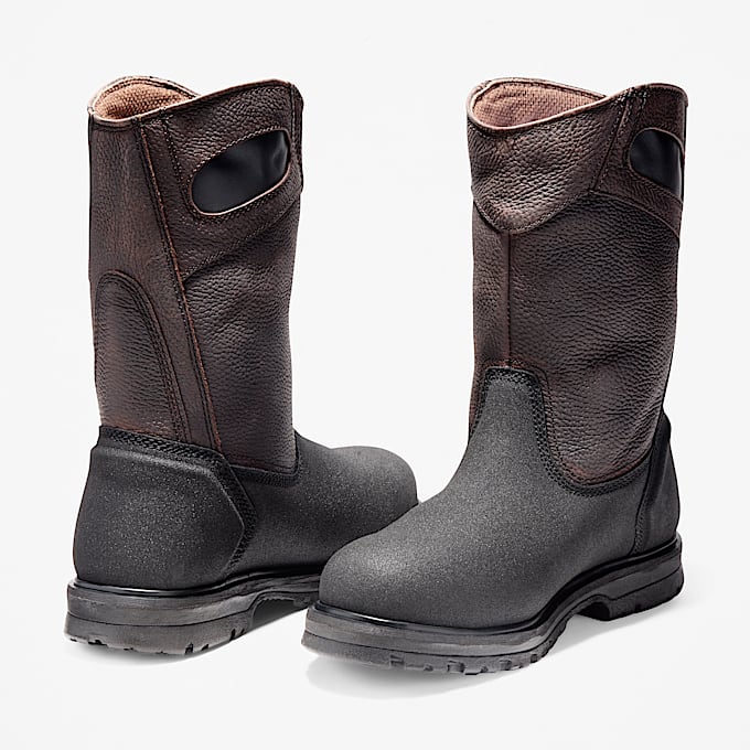 Mens PowerWelt Pull On Steel Toe Work Boot TBL Brown ALT5