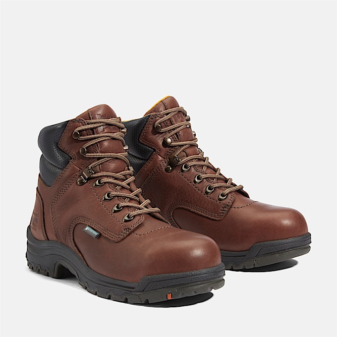 Womens TiTAN 6 Alloy Toe Waterproof Work Boot TBL Brown ALT4