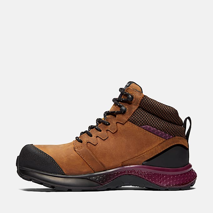 Womens Reaxion Composite Toe Waterproof Work Boot TBL BrownPurple ALT6