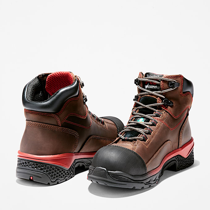Botas de trabajo para hombre Bosshog 6 con Composite Toe TBL Piel de grano entero CafRojo ALT5