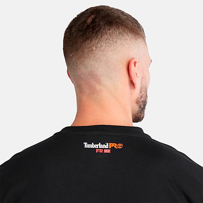 Mens Timberland PRO Cotton Core FlameResistant LongSleeve Henley TBL Black ALT4