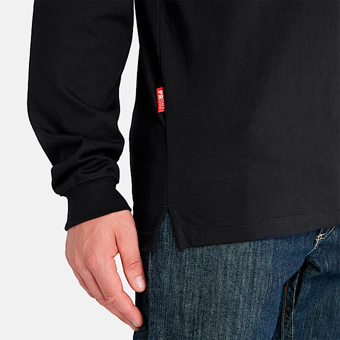 Mens Timberland PRO Cotton Core FlameResistant LongSleeve Henley TBL Black ALT5