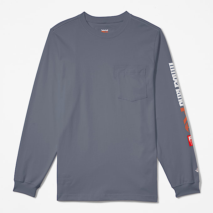 Mens Timberland PRO Cotton Core FlameResistant LongSleeve TShirt TBL Charcoal ALT5