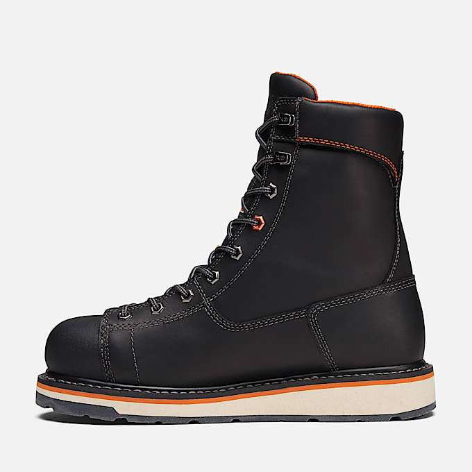 Mens Gridworks 8 Alloy Toe Waterproof Work Boot TBL Black ALT6