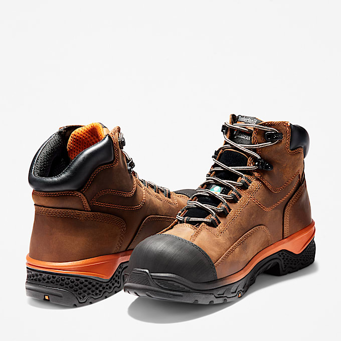 Mens Bosshog 6 Composite Toe Waterproof Work Boot TBL Brown LeatherOrange ALT5