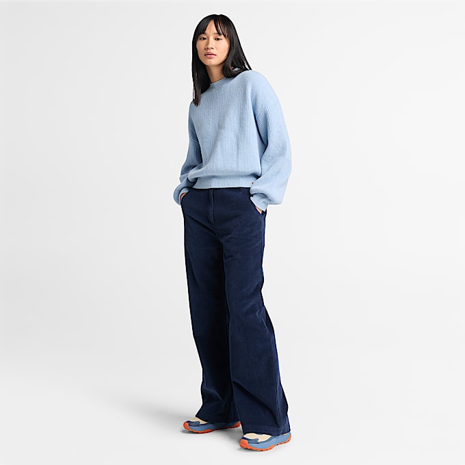 Womens Wool Blend Crew Sweater TBL Ice Blue ALT1