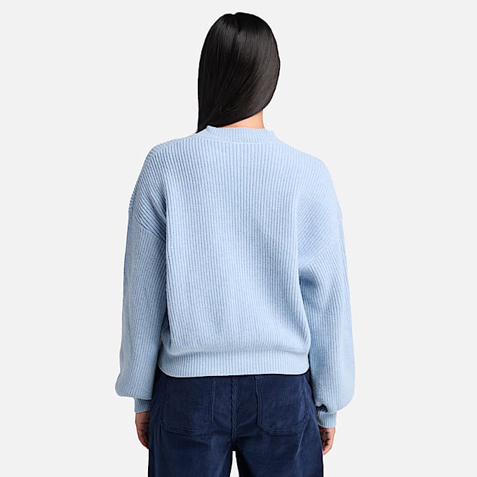 Womens Wool Blend Crew Sweater TBL Ice Blue ALT9
