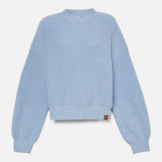 Womens Wool Blend Crew Sweater TBL Ice Blue ALT10