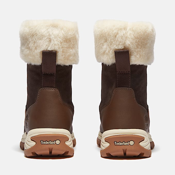 Womens White Ledge Mid Pull On Waterproof Snow Boot TBL Dark Brown FullGrain ALT5