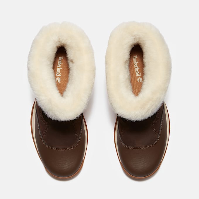 Womens White Ledge Mid Pull On Waterproof Snow Boot TBL Dark Brown FullGrain ALT2