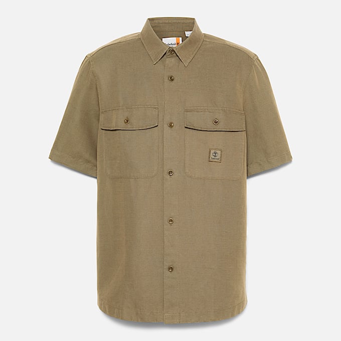 Men's Cotton Linen Utility Overshirt