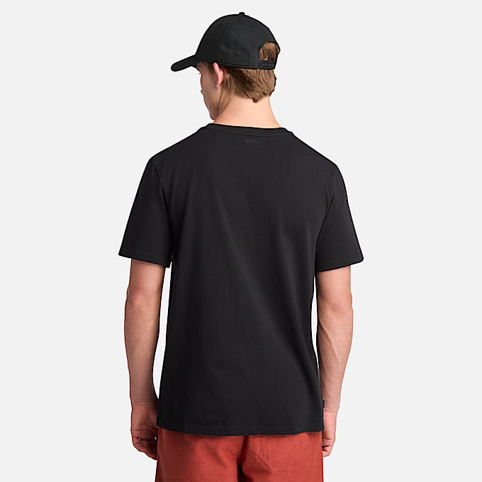 Mens Washed Embroidered Logo TShirt TBL Black ALT9