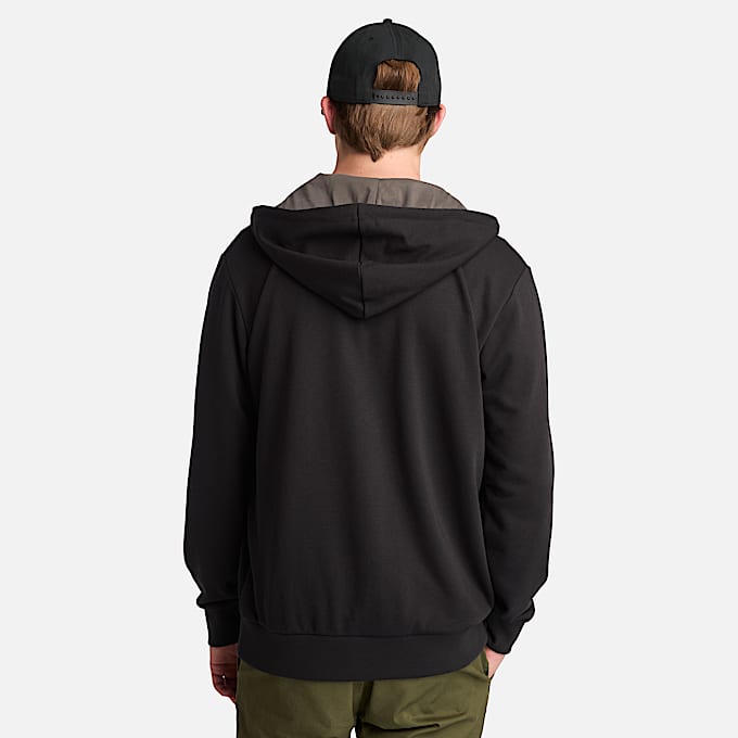 Haut à capuchon Oyster River avec logo sur la poitrine et glissière pour hommes