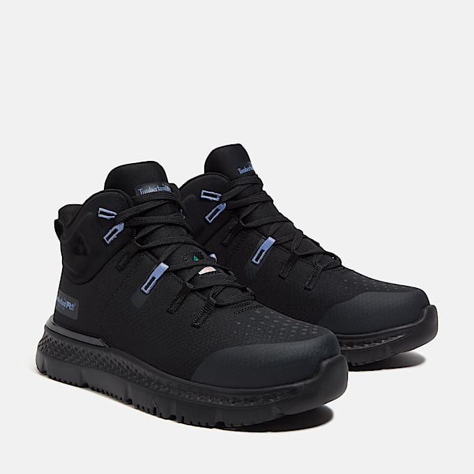 Womens Intercept Mid CSA Steel Toe Work Sneaker TBL Black Ripstop Nylon ALT4