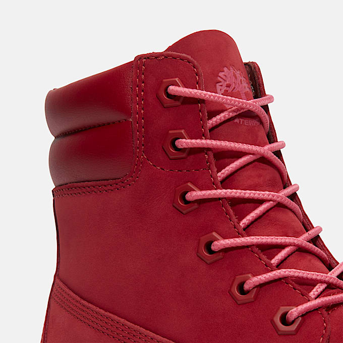 Womens Linden Woods 6Inch Waterproof Boot TBL Dark Red Nubuck ALT7