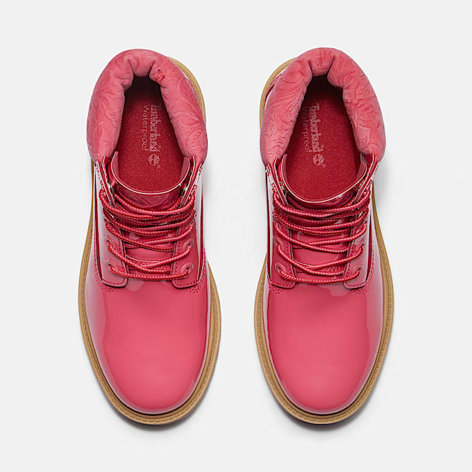 Womens Timberland Premium 6Inch Waterproof Boot TBL Pink Patent Leather ALT2