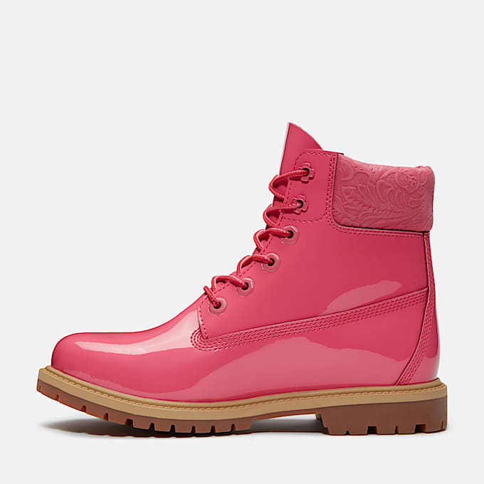 Womens Timberland Premium 6Inch Waterproof Boot TBL Pink Patent Leather ALT6