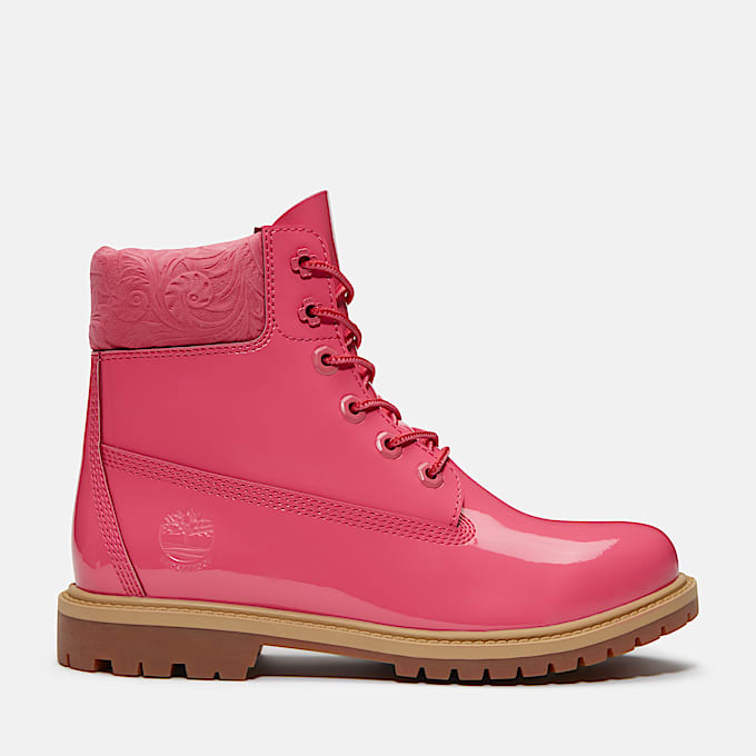Womens Timberland Premium 6Inch Waterproof Boot TBL Pink Patent Leather HERO