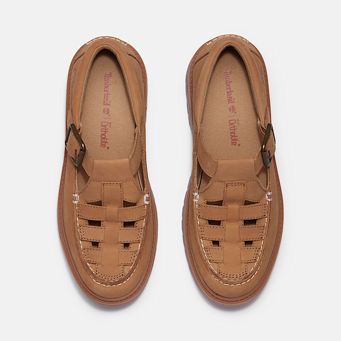 Womens Stone Street Platform Buckle Shoe TBL Medium Beige Nubuck ALT2