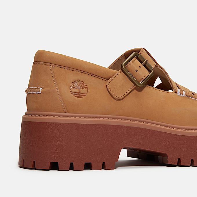 Womens Stone Street Platform Buckle Shoe TBL Medium Beige Nubuck ALT7