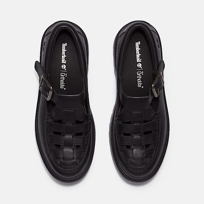 Womens Stone Street Platform Buckle Shoe TBL Black FullGrain ALT2