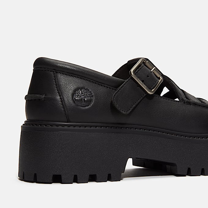 Womens Stone Street Platform Buckle Shoe TBL Black FullGrain ALT7