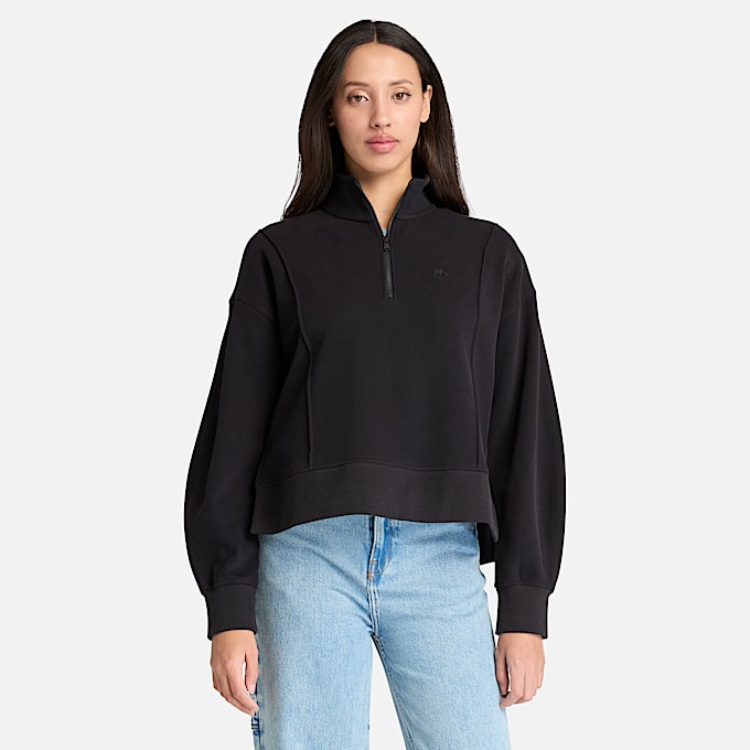 Womens Lush QuarterZip Sweatshirt TBL Black HERO