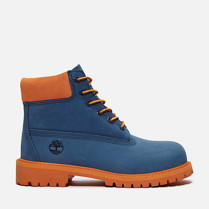 Youth Timberland Premium 6Inch Waterproof Boot TBL Dark Blue Nubuck HERO