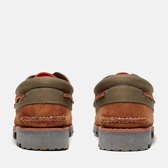 Mens Timberland Authentics 3Eye Boat Shoe TBL Medium Brown Nubuck ALT5