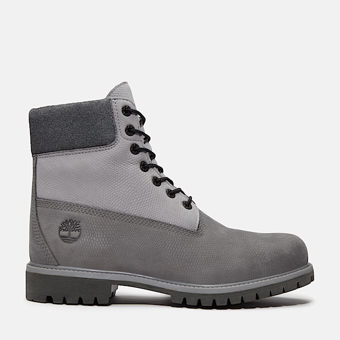 Mens Timberland Premium 6Inch Waterproof Boot TBL Medium Grey Nubuck HERO