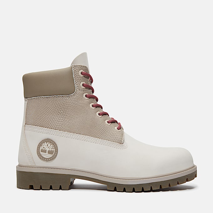Mens Year of the Snake Timberland Heritage 6Inch Waterproof Boot TBL White Nubuck HERO
