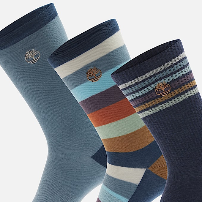 3 Pack Stripe Sock TBL Slate Blue ALT2