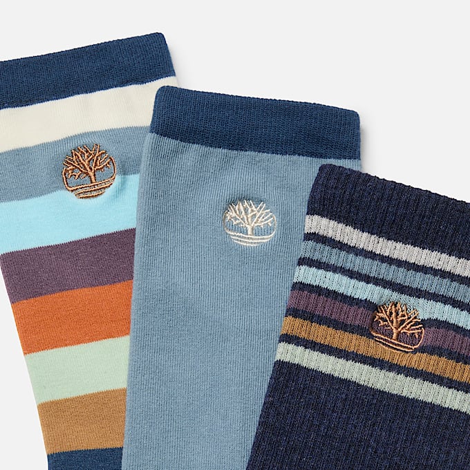 3 Pack Stripe Sock TBL Slate Blue ALT1
