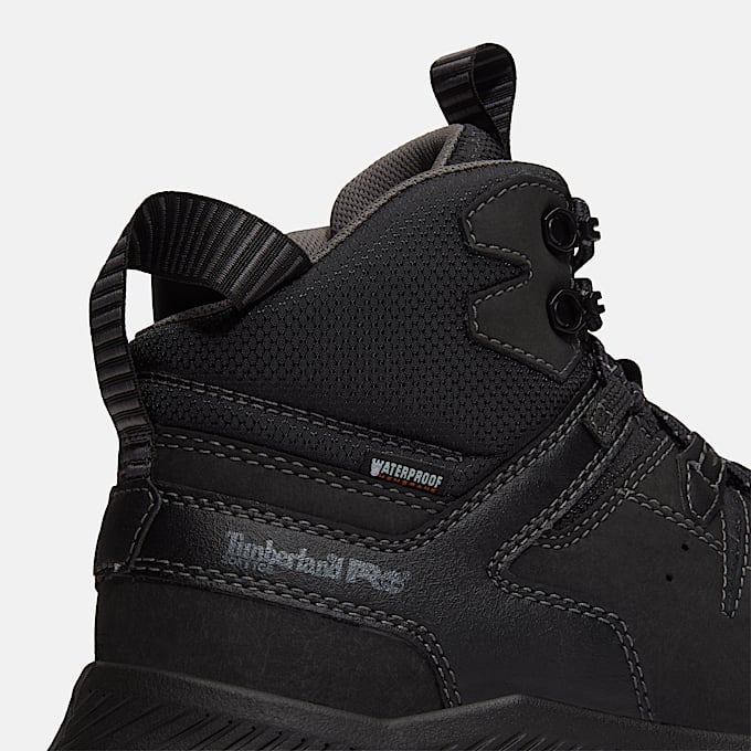 Mens Tempe 6 Soft Toe Waterproof Work Boot TBL Black Leather ALT7