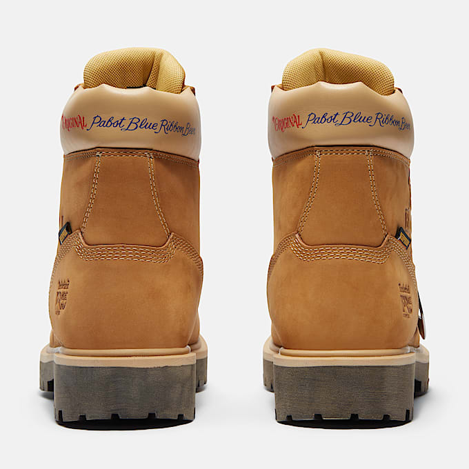 Mens Timberland PRO and Pabst Blue Ribbon Direct Attach 6 Soft Toe Waterproof Work Boot TBL Wheat Nubuck ALT5