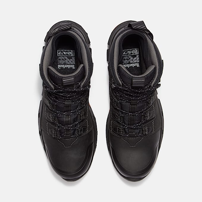 Mens Tempe 6 Soft Toe Waterproof Work Boot TBL Black Leather ALT2