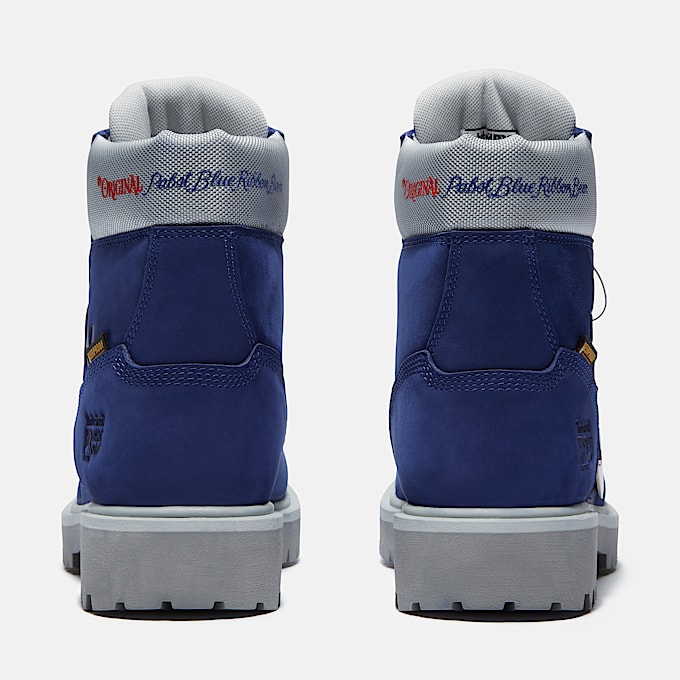 Mens Timberland PRO and Pabst Blue Ribbon Direct Attach 6 Soft Toe Waterproof Work Boot TBL Blue Nubuck ALT5