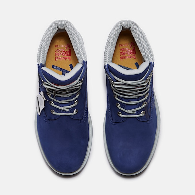 Mens Timberland PRO and Pabst Blue Ribbon Direct Attach 6 Soft Toe Waterproof Work Boot TBL Blue Nubuck ALT2