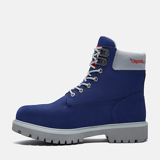 Mens Timberland PRO and Pabst Blue Ribbon Direct Attach 6 Soft Toe Waterproof Work Boot TBL Blue Nubuck ALT6