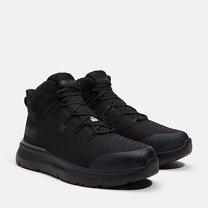 Mens Intercept Mid CSA Steel Toe Work Sneaker TBL Black Ripstop Nylon ALT4