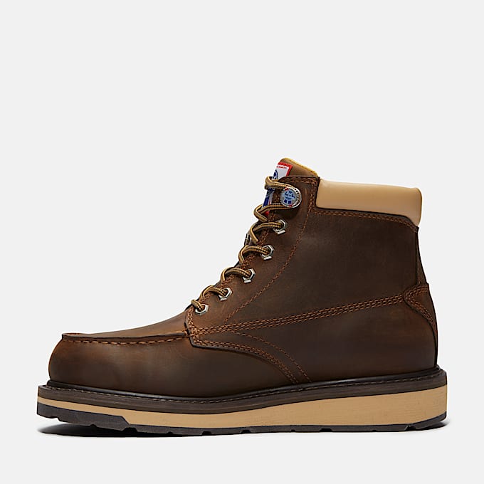 Mens Timberland PRO and Pabst Blue Ribbon Gridworks 6 Soft Toe Waterproof Work Boot TBL Brown FullGrain ALT6