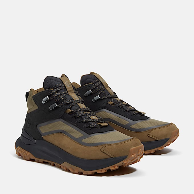 Mens Motion Access Mid Waterproof Sneaker TBL Olive Green Ripstop ALT4