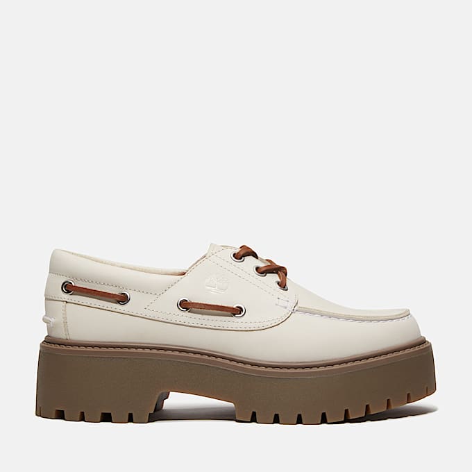 Womens Stone Street Platform Boat Shoe TBL OffWhite Nubuck HERO