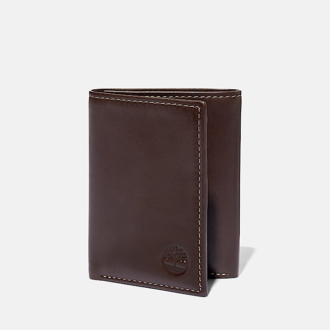 Mens Smooth Leather Trifold Wallet TBL Brown HERO