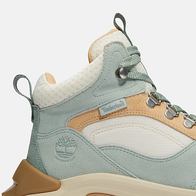 Womens Mt Maddsen Peak Waterproof Hiking Boot TBL Light Green Suede ALT7