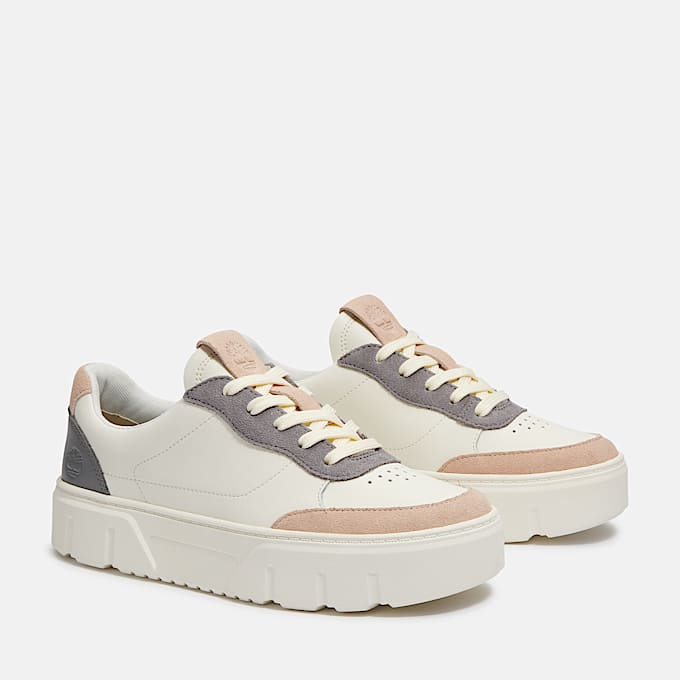 Womens Laurel Court Suede Accent LaceUp Sneaker TBL Natural LeatherDark Grey ALT4