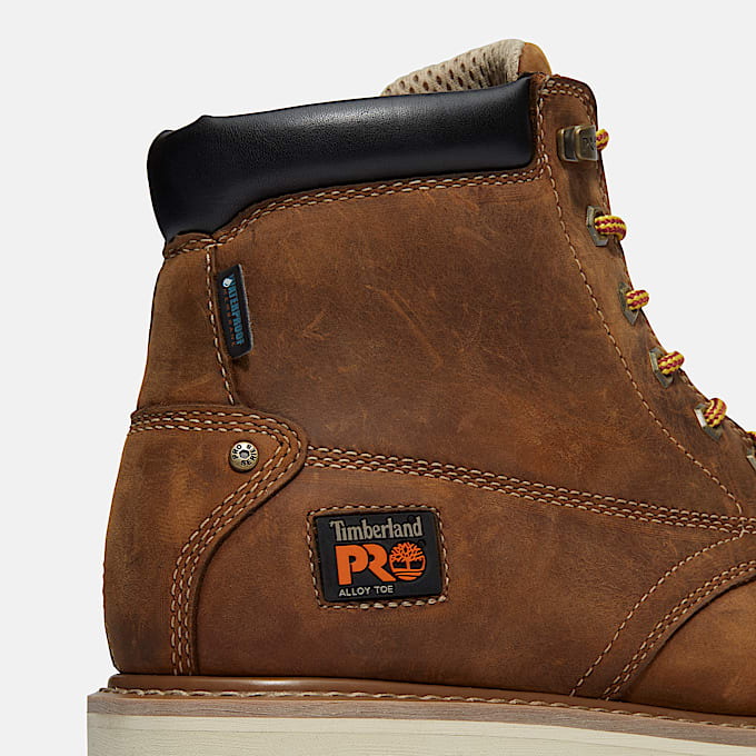 Mens Gridworks 6 Alloy Toe Waterproof Work Boot TBL Brown FullGrain ALT7